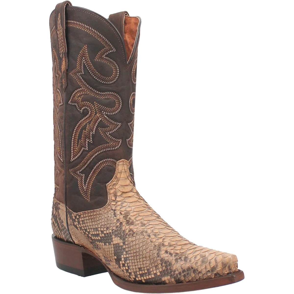 Pre-owned Dan Post Men's Sturgis Python Snip Toe Boot Dp3058 In Brown