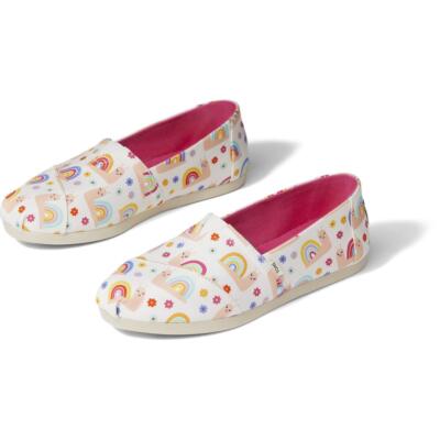 

Женские модные лоферы без шнуровки Toms Alpargata с мягкой стелькой BHFO 8837, White rainbow snails print, Alpargata