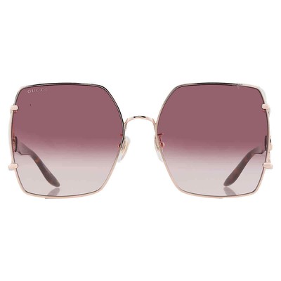 Pre-owned Gucci Burgundy Gradient Butterfly Ladies Sunglasses Gg1564sa 002 61 In Red