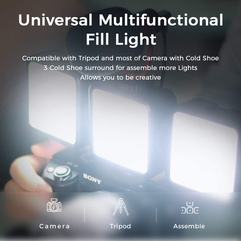 VL-81LED Video Light w Softbox, Portable Camera Photo Light CRI95+ 3200K-5600K B