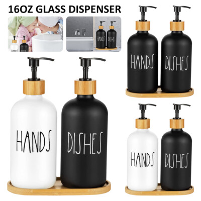2x Soap Dispenser Bottle Shampoo Conditioner Body Wash Refillable Pump Rl