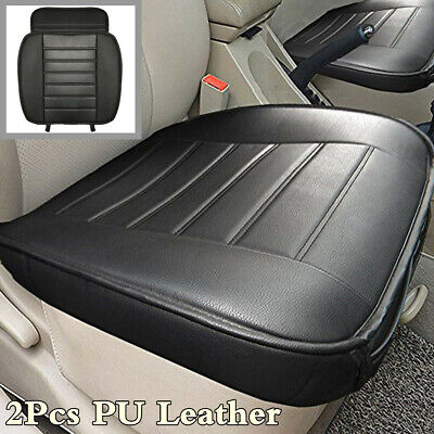 2X PU Leather Black Car Seat Covers Front Seat Cushion For Interior Accessories