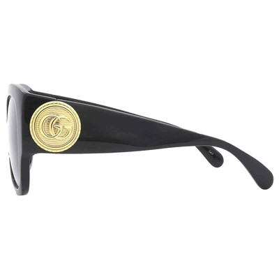 Pre-owned Gucci Grey Butterfly Ladies Sunglasses Gg1407s 001 54 Gg1407s 001 54 In Gray