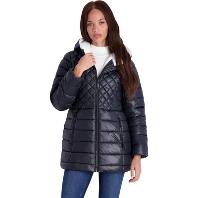 

Steve Madden Womens Cozy Lined Glacier Shield Черное пальто Glacier Shield  5620, Черный