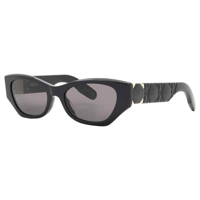 Pre-owned Dior Grey Cat Eye Ladies Sunglasses Lady 95.22 B1i 10a0 Cd40147i 01a 53 In Gray