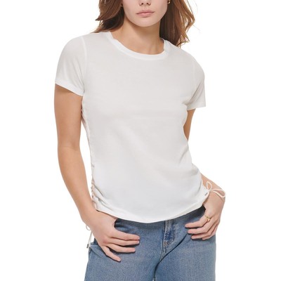 Женская белая футболка Calvin Klein с рюшами по бокам, топ XL BHFO 4845