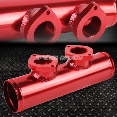 АЛЮМИНИЕВЫЙ ПРОДУВОЧНЫЙ КЛАПАН ДВОЙНОГО ТИПА S / RS 2.5 С ТУРБОНАДДУВОМ, ФЛАНЦЕВЫЙ ПЕРЕХОДНИК ДЛЯ ПРОДУВКИ, КРАСНЫЙ