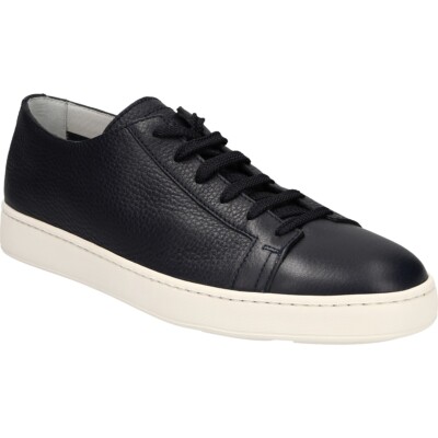 SANTONI SANTONI SNEAKER 14387 U55, GLATTLEDER, BLAU, HERREN