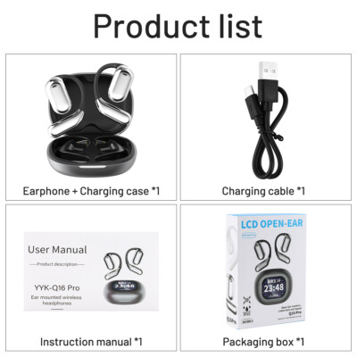 LED Over The Ear Earbuds Xp2, True Wireless Open Earphones V5.4 OWS Q16PRO New