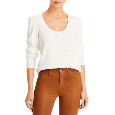 Женская термофутболка Paige Daniella цвета слоновой кости с круглым вырезом Henley L BHFO 3467