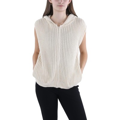 Список желаний Женский бежевый свитер с капюшоном из рубчатой вязки на молнии M BHFO 6346