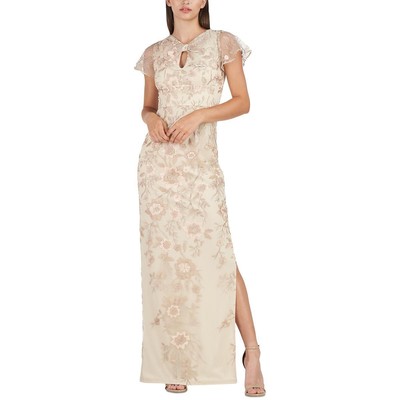 JS Collections Женское свадебное вечернее платье Jordan бежевого цвета из сетки 10 BHFO 5299