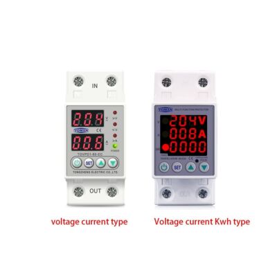 Din Rail Dual Display Adjustable Over Voltage Current Under Voltage Protective