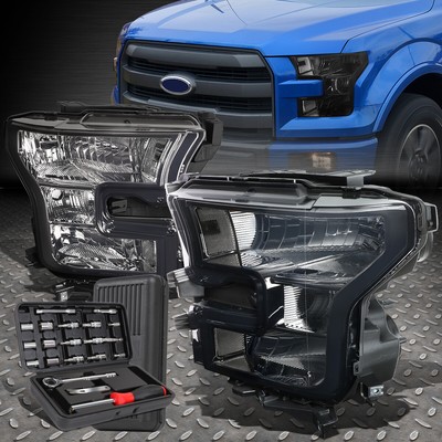 ДЛЯ 15-17 FORD F150 ДЫМЧАТЫЙ КОРПУС ПРОЗРАЧНЫХ УГЛОВЫХ ФАР ГОЛОВНОГО СВЕТА + НАБОР ИНСТРУМЕНТОВ