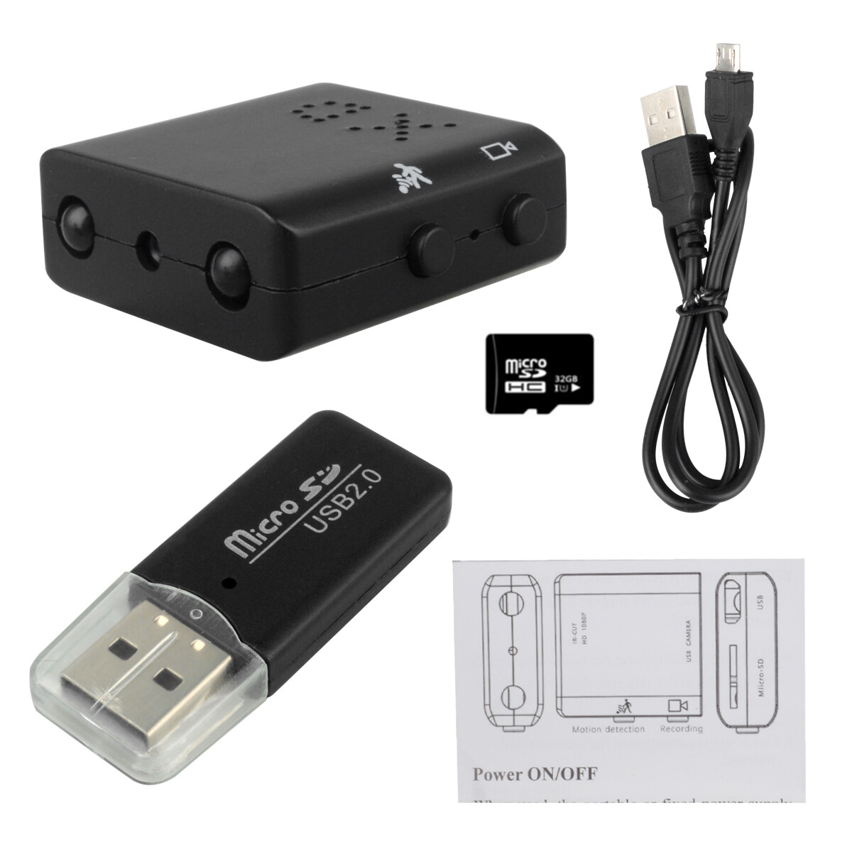 HD Mini Camera Motion Detection Night Vision Card Recording Home Security Cam