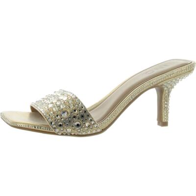 INC Womens Embellished Rhinestone Dressy Slide Sandals Shoes BHFO 5785