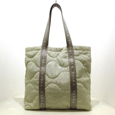 Auth TOCCA - Gray ivory Gray Nylon Tote Bag