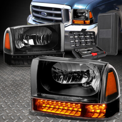 ДЛЯ 99-04 FORD F250 SUPER DUTY LED SIGNAL BLACK AMBER УГЛОВЫЕ ФАРЫ + НАБОР ИНСТРУМЕНТОВ