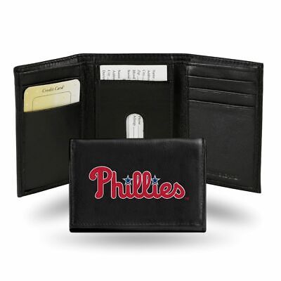 Philadelphia Phillies MLB Embroidered Team Logo Black Leathe