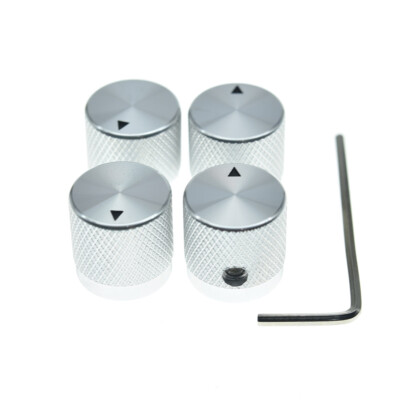 KAISH 4pcs 43/64''(17mm)Diam. Metal Pot Knobs 1/4'' Guitar/Bass/Pedal Knobs