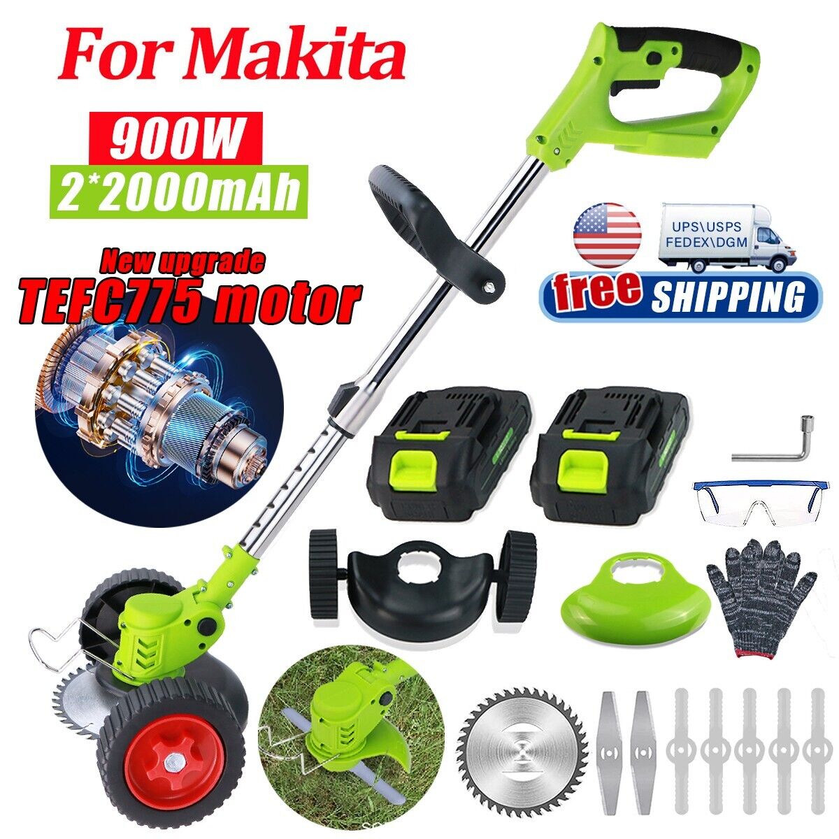 Electric Brush Cutter Lawn Edger Grass String Trimmer