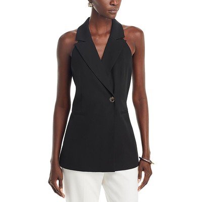 French Connection Womens Harrie Black Collared Halter Top Blazer 0 BHFO 5795
