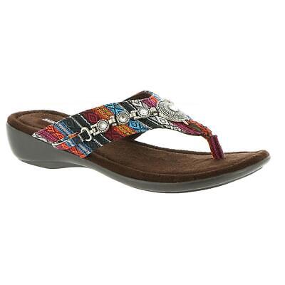 Minnetonka Womens Sable Jeweled Slip On Thong Sandals Shoes BHFO 4721