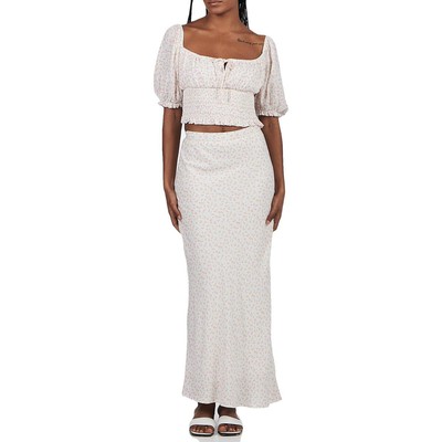 

Женская укороченная рубашка с присборенным топом Charlie Holiday Audrey цвета слоновой кости с цветочным принтом  BHFO 7278, Summer fling