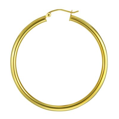 Pre-owned Wellingsale 14k Yellow Gold 3mm Classic Hoop Earrings (45mm Diameter)