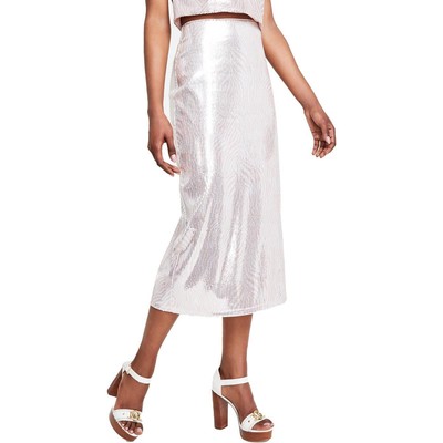 Женская розовая юбка миди с принтом зебры и блестками MICHAEL Michael Kors XL BHFO 8738