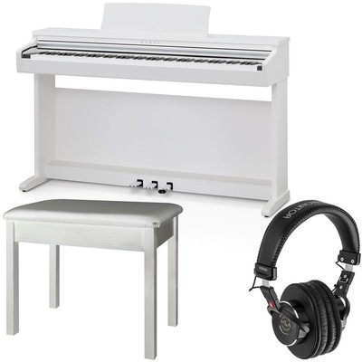 Kawai KDP120 88-Key Digital Piano with Bench, Satin White with Headphones