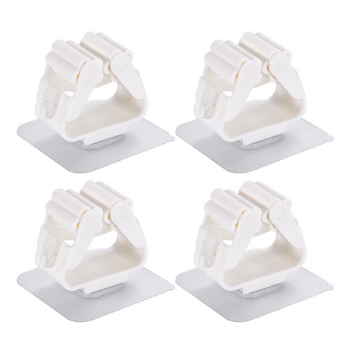 4/8 Self Adhesive Wall Mounted Mop Holder Hooks Broom Hanger Spring Clip Rack