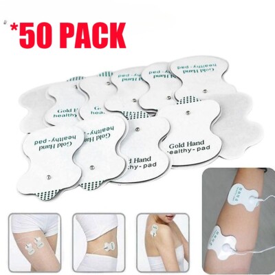 50x Electrode Pads Snap On Replacement For Tens Unit Therapy Massagersh