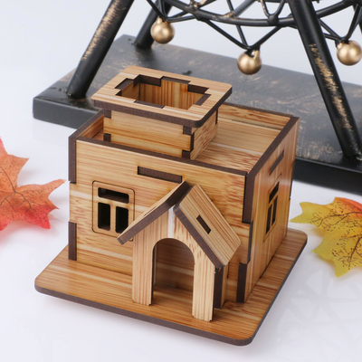 3D Wooden Puzzle, Mini DIY Model House Kit Educational Toys Jigsaw Puzzles Gift