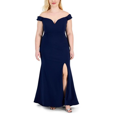 Женское вечернее платье для выпускного вечера из темно-синего крепа на шнуровке B. Darlin, 18W BHFO 0414