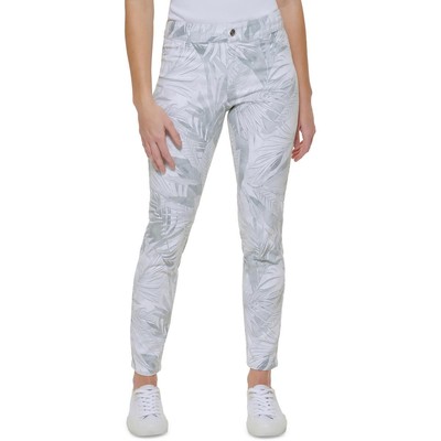 

Calvin Klein Женские серые джинсовые прямые брюки с высокой посадкой и принтом  BHFO 2987, Grey multi