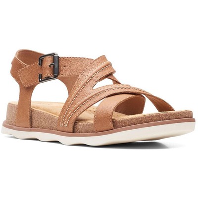 

Женские туфли Clarks BRYNN AVE светло-коричневые кожаные с ремешком на щиколотке 9,5 средний (B,M) BHFO 8120, Light tan leather