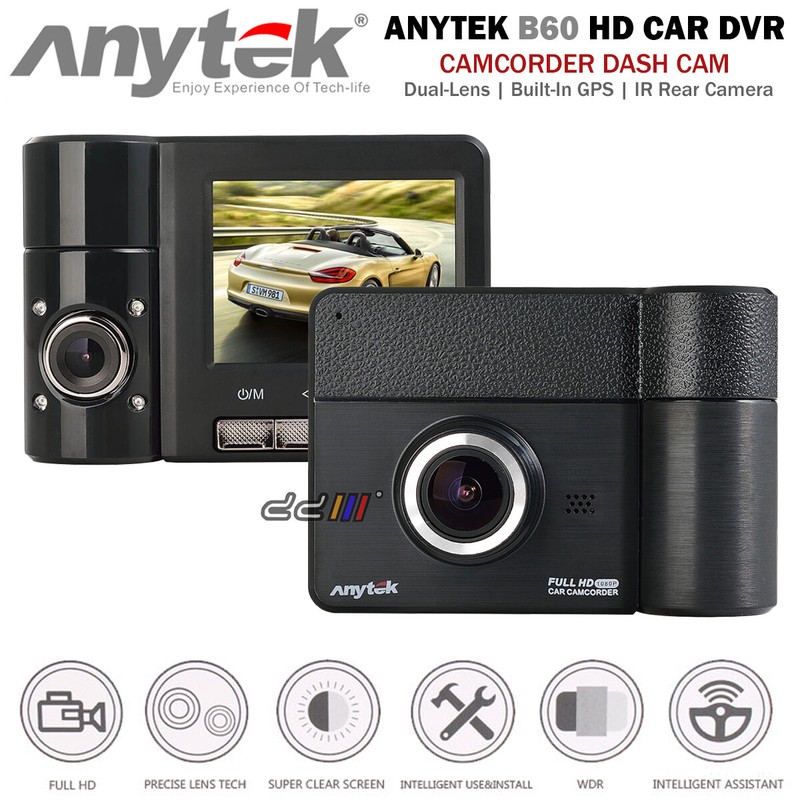 ANYTEK B60 Dual Lens Camcorder 1080p HD Car Dash Video Driving Recorder DVR''