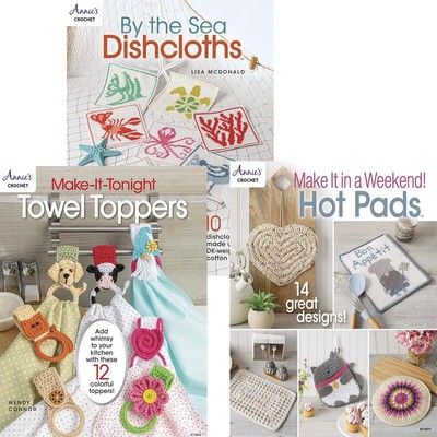 Annie's Dishcloths, Washcloths, Towel Toppers - BUY ALL 3 & SAVE Crochet Book