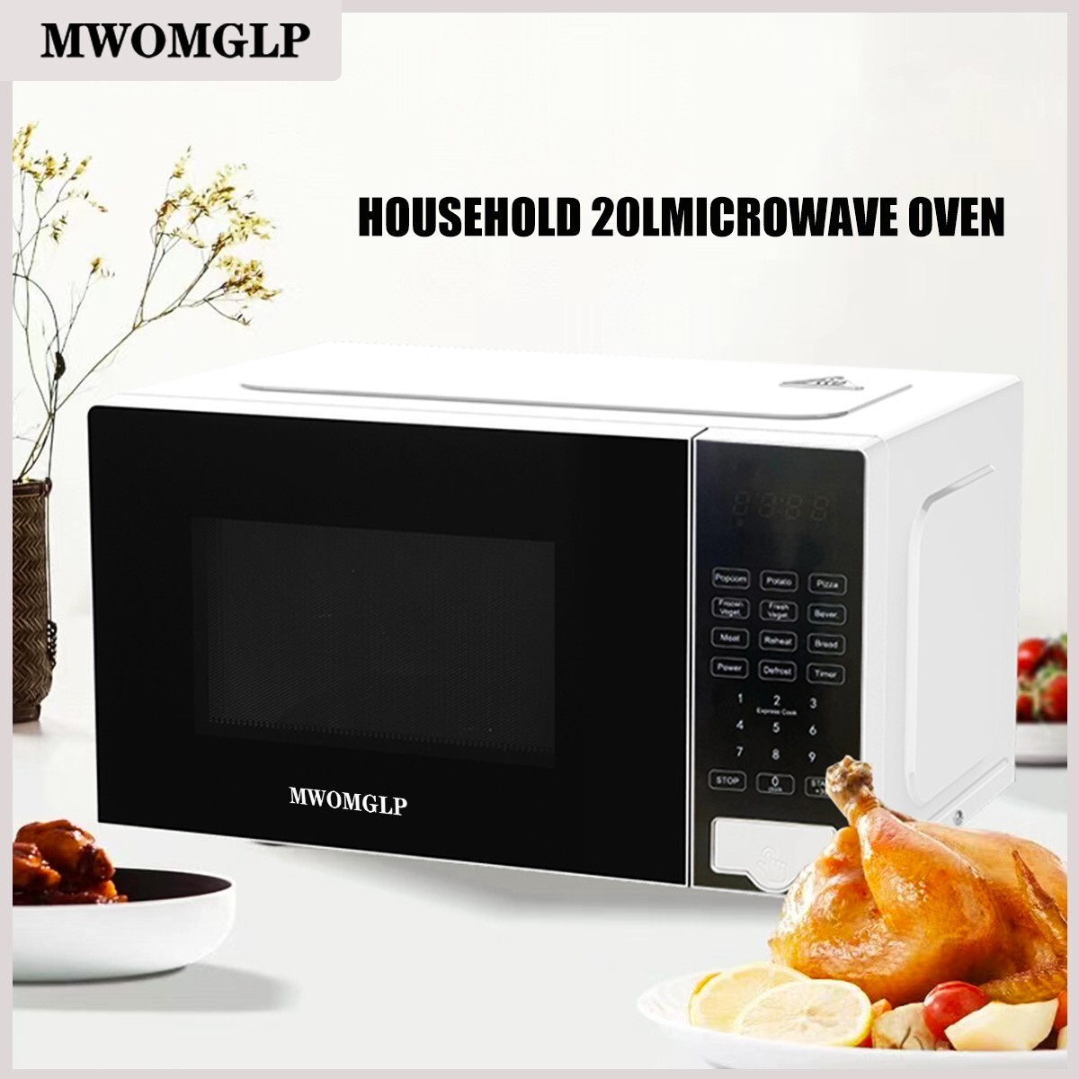 MWOMGLP 17.59qt 1100W microwave oven stainless steel white