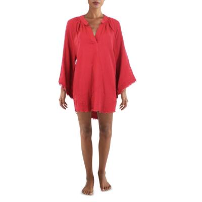 

Женская красная хлопковая пляжная туника Red Carter, пляжная накидка  XS BHFO 7232, Кирпич