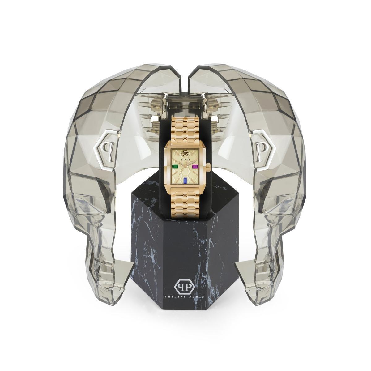 Pre-owned Philipp Plein Women's Watch Analog Quartz Offshore Square Pwmaa0522 Stainless