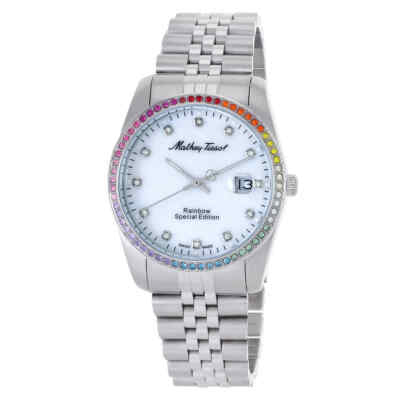 Mathey-Мужские часы Tissot Mathy с радужным белым циферблатом H809AQI