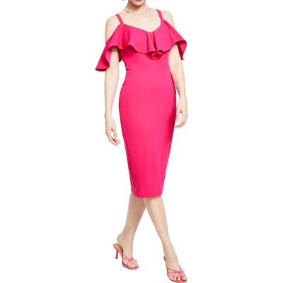 Rachel Rachel Roy Womens Marcella Pink Drapey Ruffled Sheath Dress S BHFO 0253