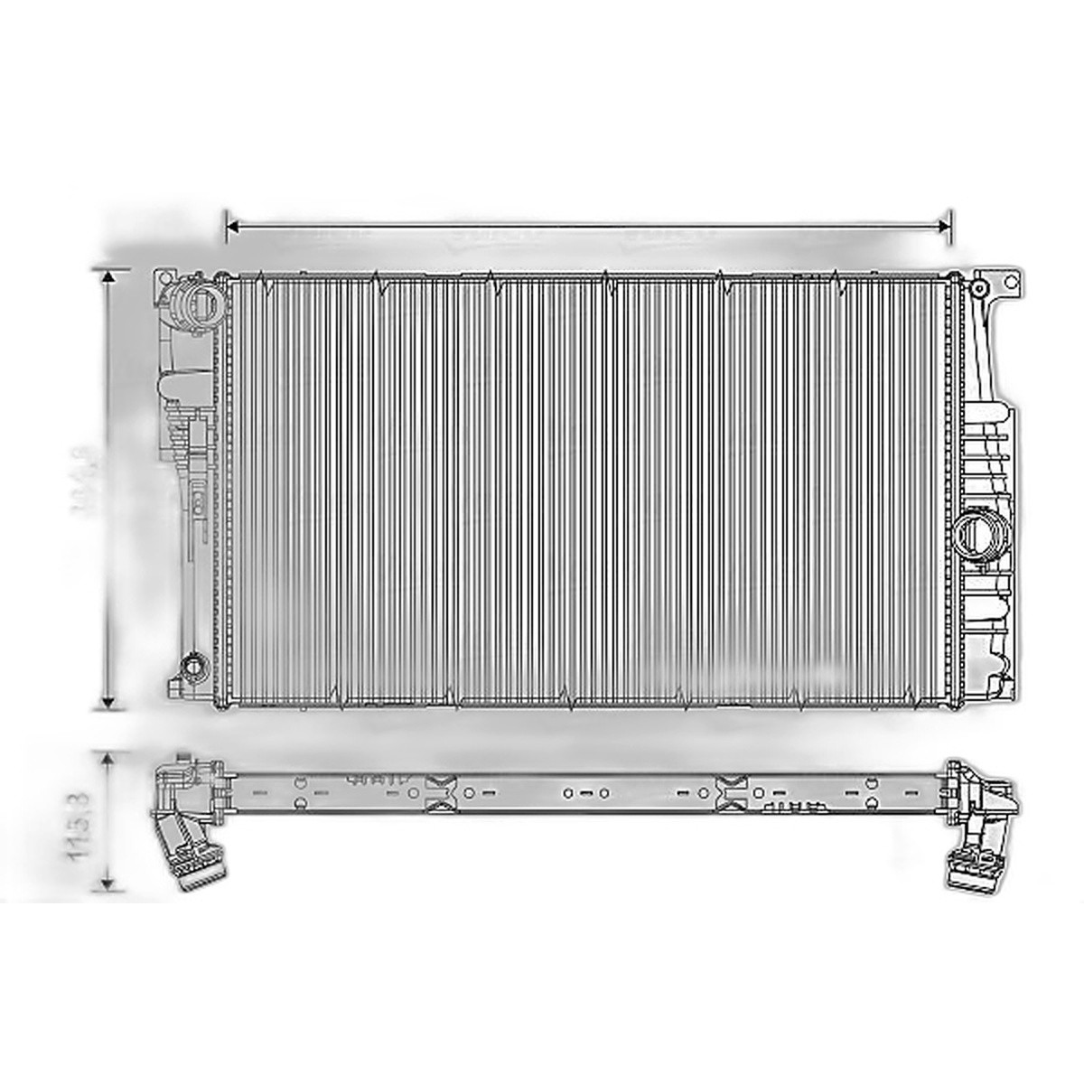 Kühler Motorkühlung 365 mm - 600 mm Alu VALEO passend für u.a. BMW 1er