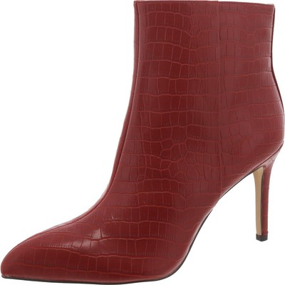 Sam Edelman Womens Olie Red Embossed Ankle Boots Shoes 7 Medium (B,M) BHFO 0326