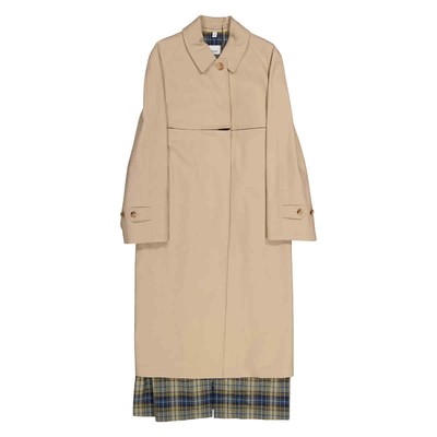 Pre-owned Burberry Soft Fawn Cotton Gabardine Single-breasted Reconstructed Car Coat, In Check Description