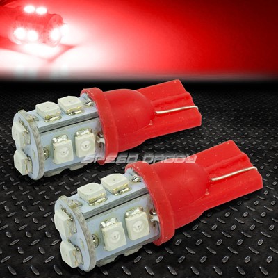 ПАРА T10 3528 168/194 10 SMD КЛИНОВИДНЫХ КРАСНЫХ СВЕТОДИОДНЫХ ЛАМП ВЫСОКОЙ ЯРКОСТИ ДЛЯ БАГАЖНИКА/ДВЕРЕЙ