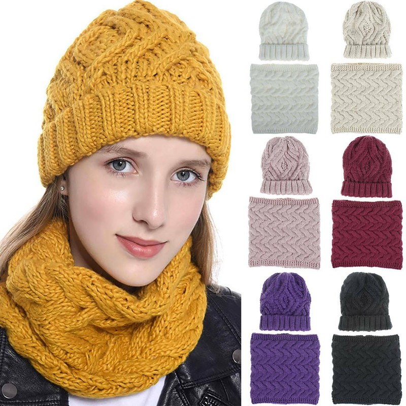 womens beanie hat and scarf set