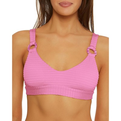 Isabella Rose Женский топ Maza Top Розовый нейлоновый купальник-бикини в рубчик M BHFO 9243
